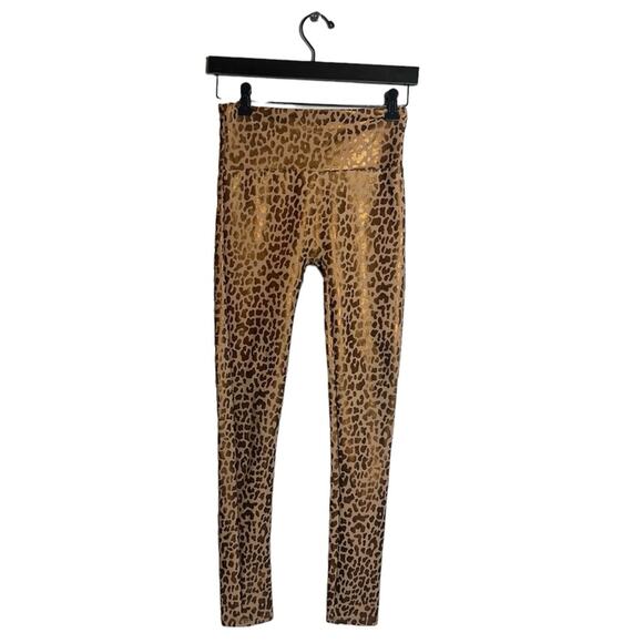 Funari New York eco couture metallic leopard leggings Sz XS/S - Picture 1 of 5